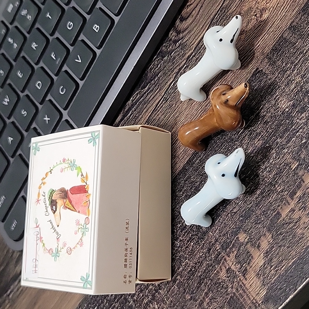3 Dachshund chopsticks holders